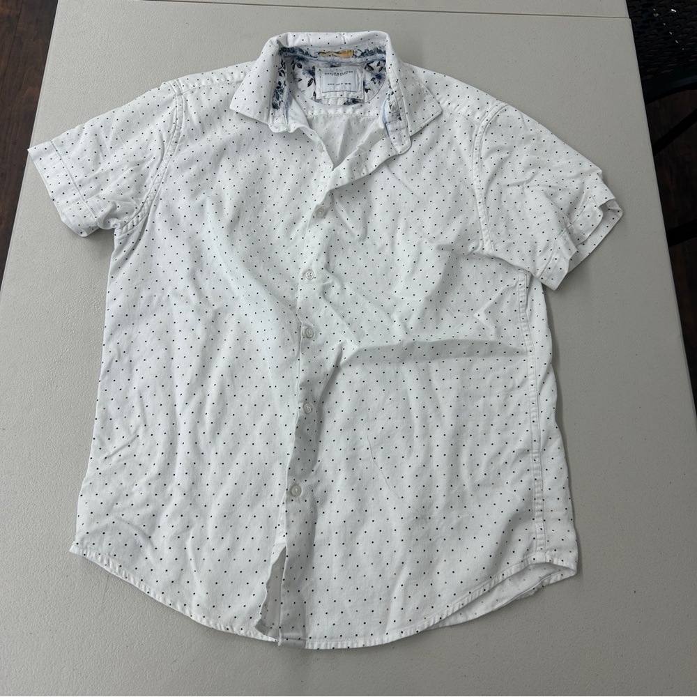 Denim & Flower White Casual Button Down Shirt Light Cotton Fabric
